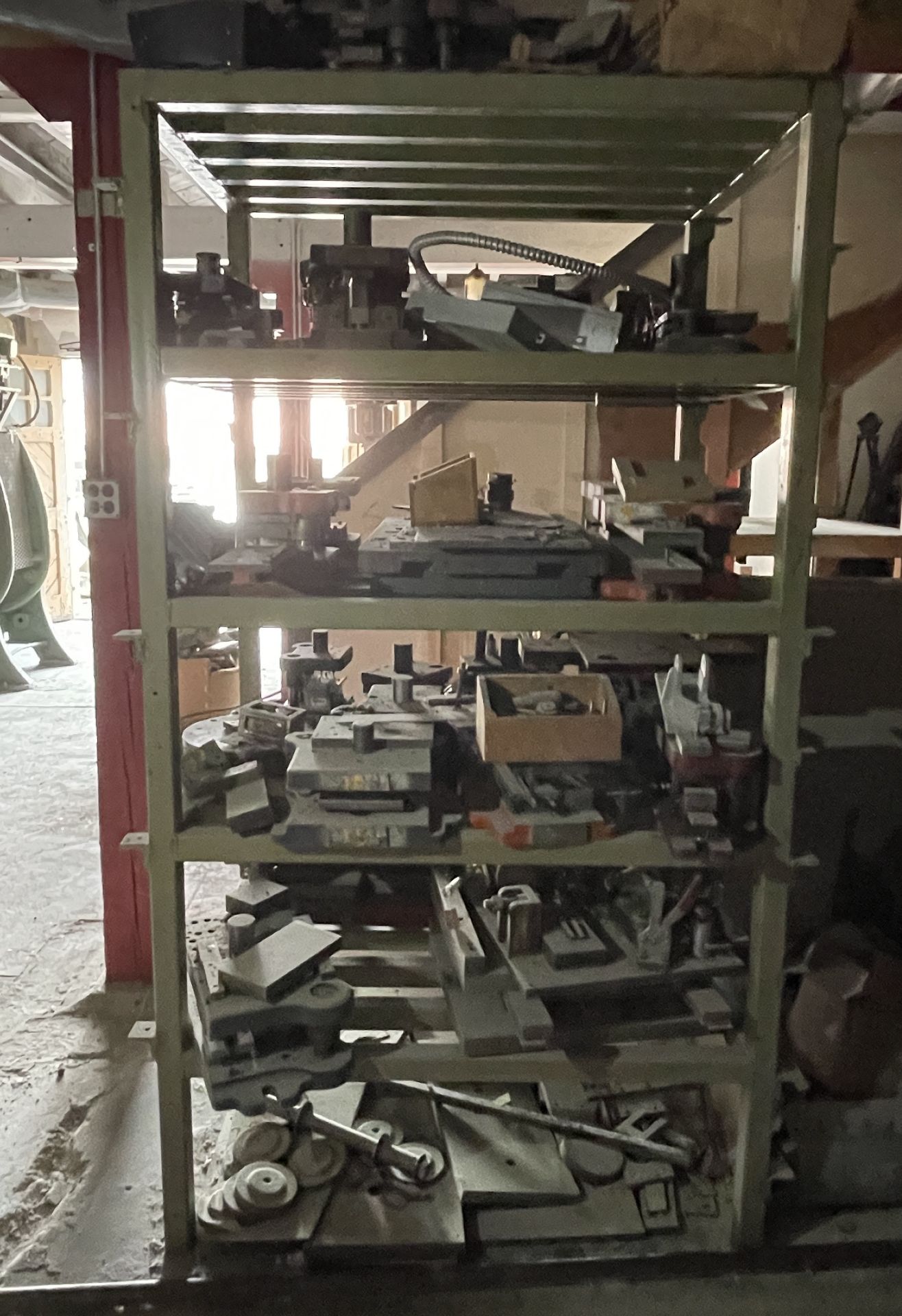 ENTIRE SHELF UNIT FULL OF TOOLING AND PRESS DIES