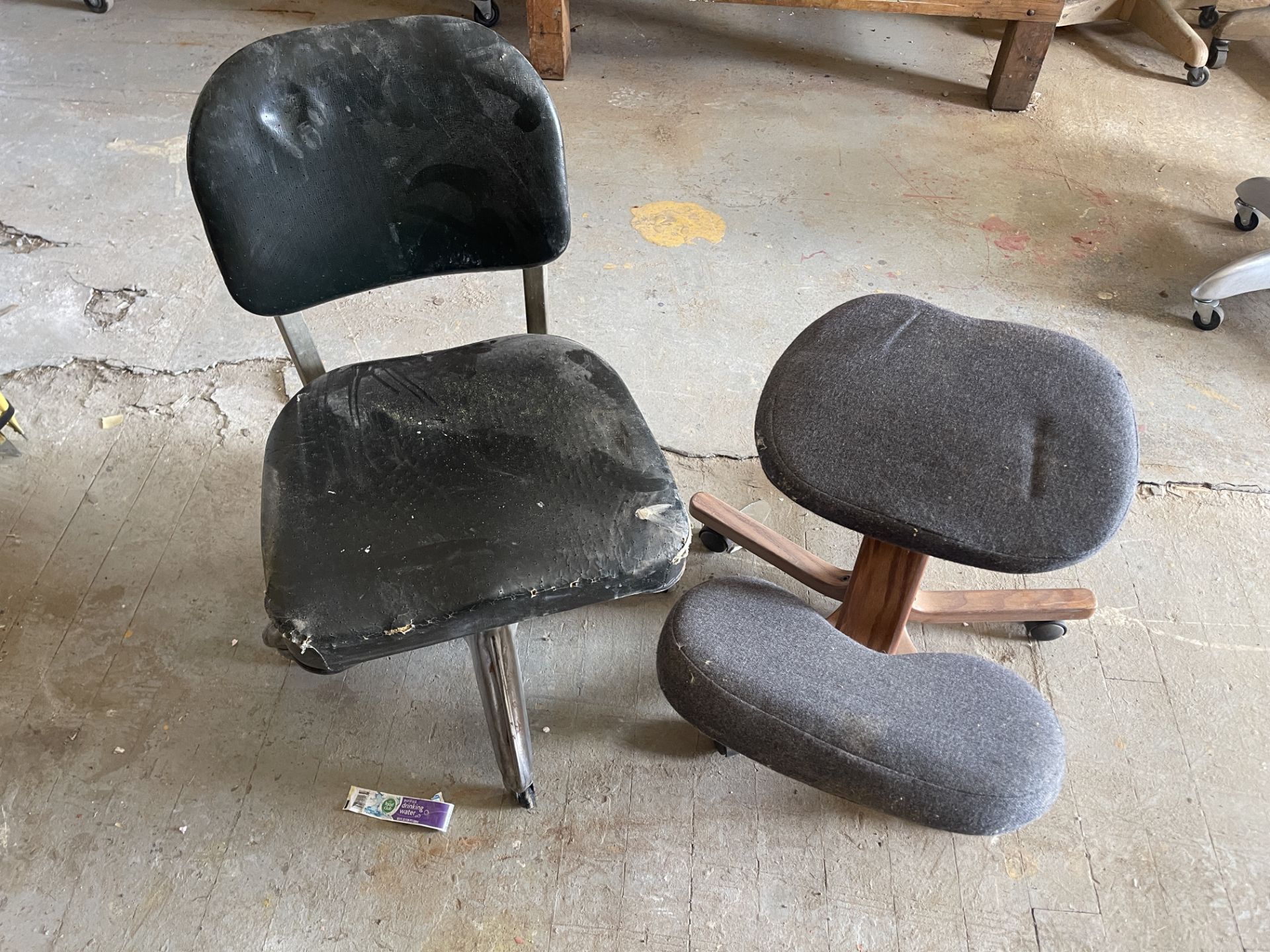 2 VINTAGE ANTIQUE ART DECO CHAIRS OFFICE CHAIR IS GOOD FORM MID CENTURY