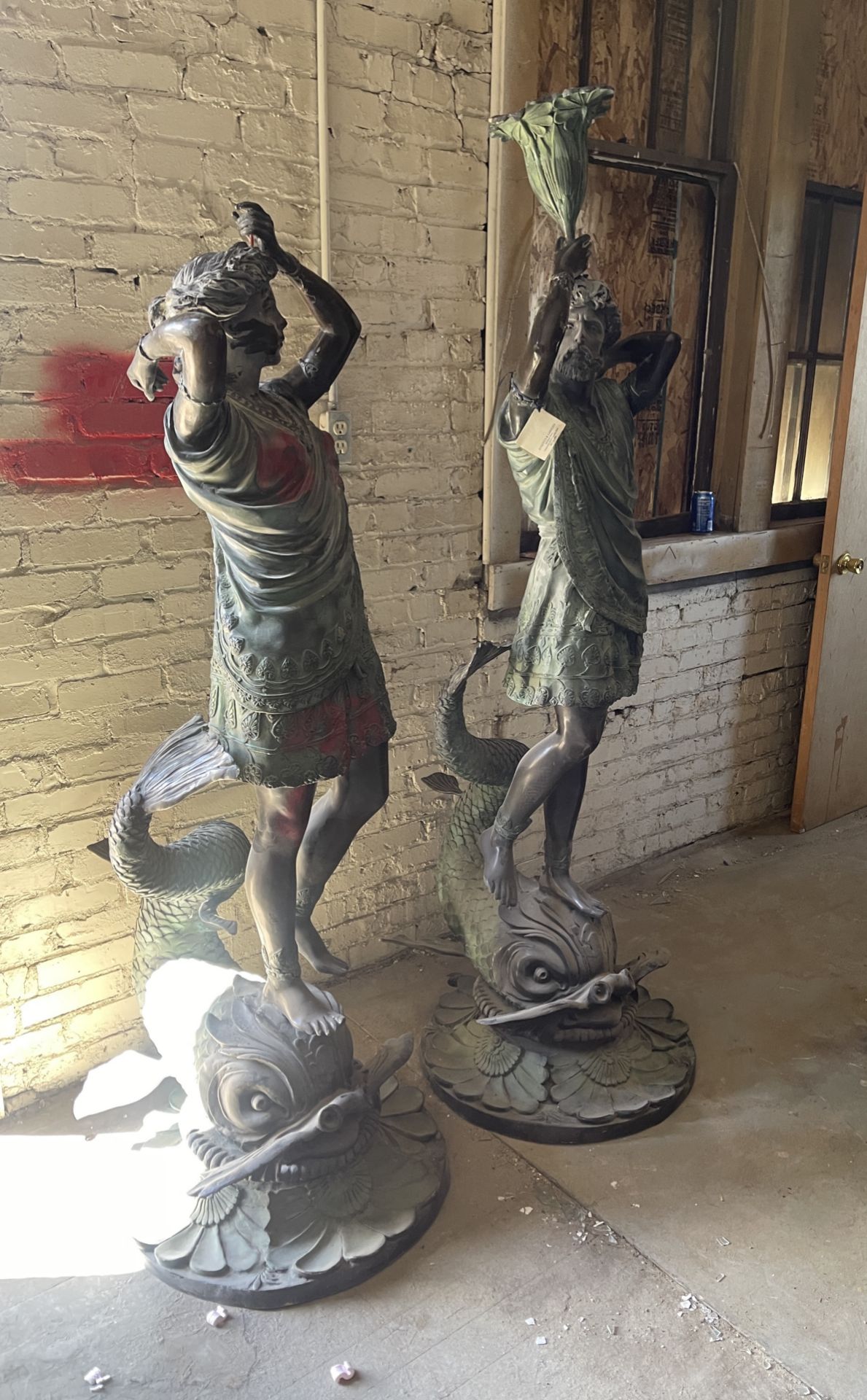 2 LARGE BRONZE STATUES FROM AUGUSTUS CAROLINA IN SC / $10,000 STATUES ELECTRIFIED