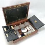 1831 Georgian leather travelling toilet box by Archibald Douglas with contents