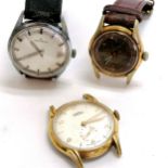 3 x vintage manual wind wristwatches - 2 x Roamer (largest 34mm) & 1 Helvetia - for spares / repairs