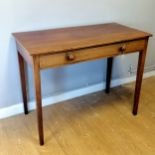 Antique mahogany single drawer side table/writing table in good used condition 98cm wide x 51cm deep