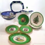 Quantity of Copeland Spode china including Christmas plate, 3 x hand painted pheasant dessert plates