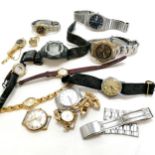 Qty of mechanical & quartz wristwatches inc 3 x Seiko etc - for spares / repairs