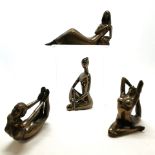 Four studies of females, three as nudes, tallest 19cm