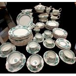 Qty of Booths green Dragon pattern ceramics inc 6 tureens (only 1 has lid) etc - in good used