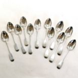1839 set of 6 Exeter silver teaspoons by Robert Williams (1 spoon bowl a/f) t/w 1857 set of 6 Exeter