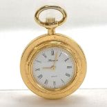 Ladies Hermes gold plated Swiss mechanical wind fob watch (2.6cm diameter) - running - SOLD ON