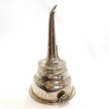 1821 Georgian silver wine funnel by WE - 14cm long (in 2 parts) & 71g - in good used condition