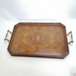 Walnut antique veneer tray 58cm x 34cm, some surface scratches otherwise in good condition
