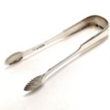 1828 Edinburgh silver pair of sugar tongs with shell ends by Andrew Wilkie - 13.5cm long & 42g