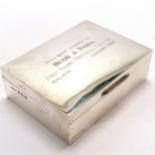 1959 silver cigarette box (with wooden interior & loaded base) with 1962 Rugby Football Malaya