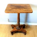 Regency rosewood veneer side table, some marks to the top otherwise in good used condition 42cm x