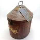 Military officers tin hat box by Flights Ltd for Lt Col H D Thwaytes DSO The Dorsetshire Regiment (