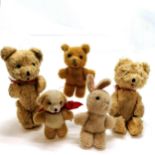 5 small teddy bears tallest 18cm high