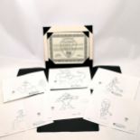 1996 Warner Bros "Pencil Portfolio" containing 6 x giclée prints of Bugs Bunny, Foghorn Leghorn,