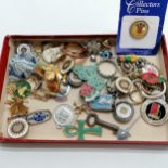 Qty of badges etc inc green ankh, disney dwarf pin etc - SOLD ON BEHALF OF THE NEW BREAST CANCER