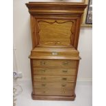 Victorian Mahogany campaign 2 part surgeons cabinet with 5 drawers to the base & the top being a