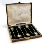 Silver set of 6 coffee bean spoons in original case (case a/f) ~ 48g total weight