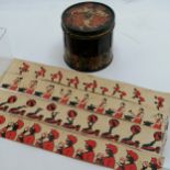 Antique tin plate zoetrope with 4 inserts - 12cm high & 13cm diameter