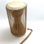 African original talking drum with original drumstick / beater - 42cm high & 21cm diameter