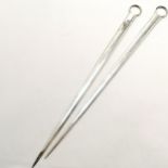 Antique pair of large silver plated meat skewers by Elkington & Co with Government issue marks &