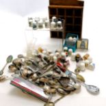 Collectable spoons & thimbles inc 2 x Charles Horner (1 silver) etc
