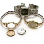 9ct hallmarked cased ladies Tissot manual wind wristwatch - running T/W 2 others - WE CANNOT