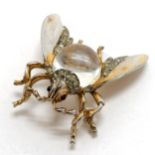 Trifari jelly belly silver bee / fly brooch Pat 137200 Condition report Has losses to finish & some