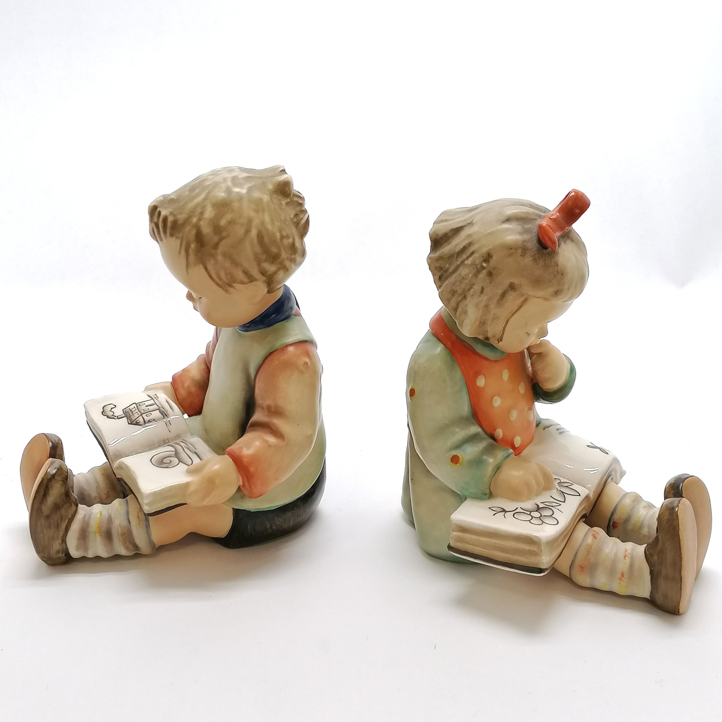 Hummel lamp base (small chip to ear) - 24cm high t/w pair of Hummel children bookends (#14A & 14B) - - Image 4 of 8