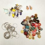 Qty of costume earrings inc yellow bead drop earrings, qty of hoop earrings etc - SOLD ON BEHALF