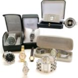 Qty of watches inc gents Bulova, ladies Ingersoll gems (some boxed) etc - for spares / repairs -