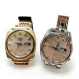 2 x vintage Seiko 5 automatic day / date watches - both running - WE CANNOT GUARANTEE THE