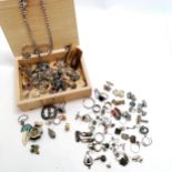 Quantity of scrap silver 105g T/W a quantity of costume jewellery including an enamel and seed pearl