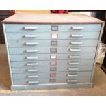 Antique plan chest with school label with original paint finish Condition reportIn good used