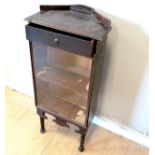 Small corner display cabinet with drawer to top. 90cm high x 42cm wide x 26cm deep