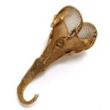 Gilt metal antique serpent posy / nosegay mesh holder - 9cm long Condition reportHas slight loss