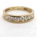 18ct hallmarked gold white stone ring - size P & 5.8g total weight