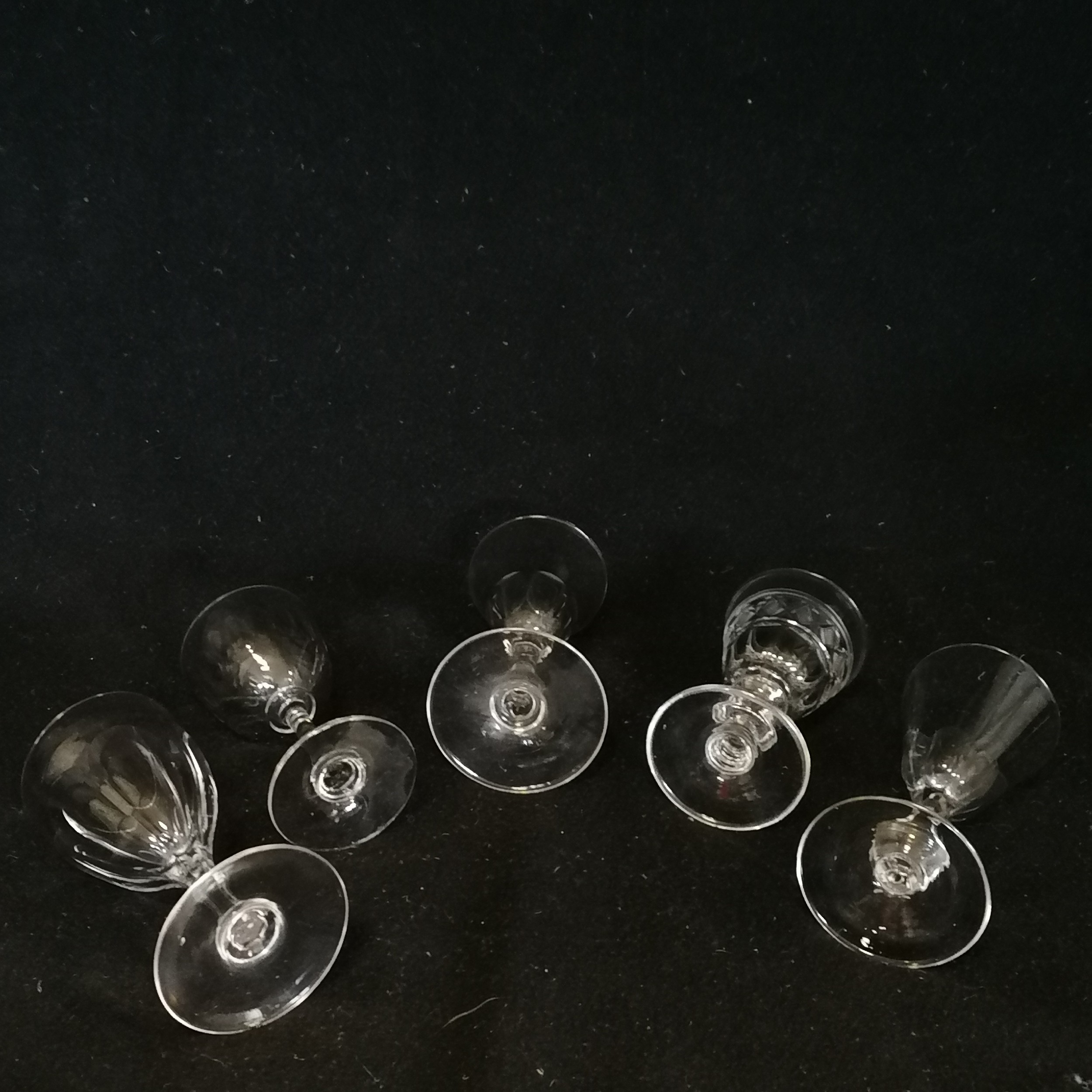 5 antique glasses tallest 13cm 6.5cm diameter foot rim Condition reportAll in good condition - Image 2 of 2