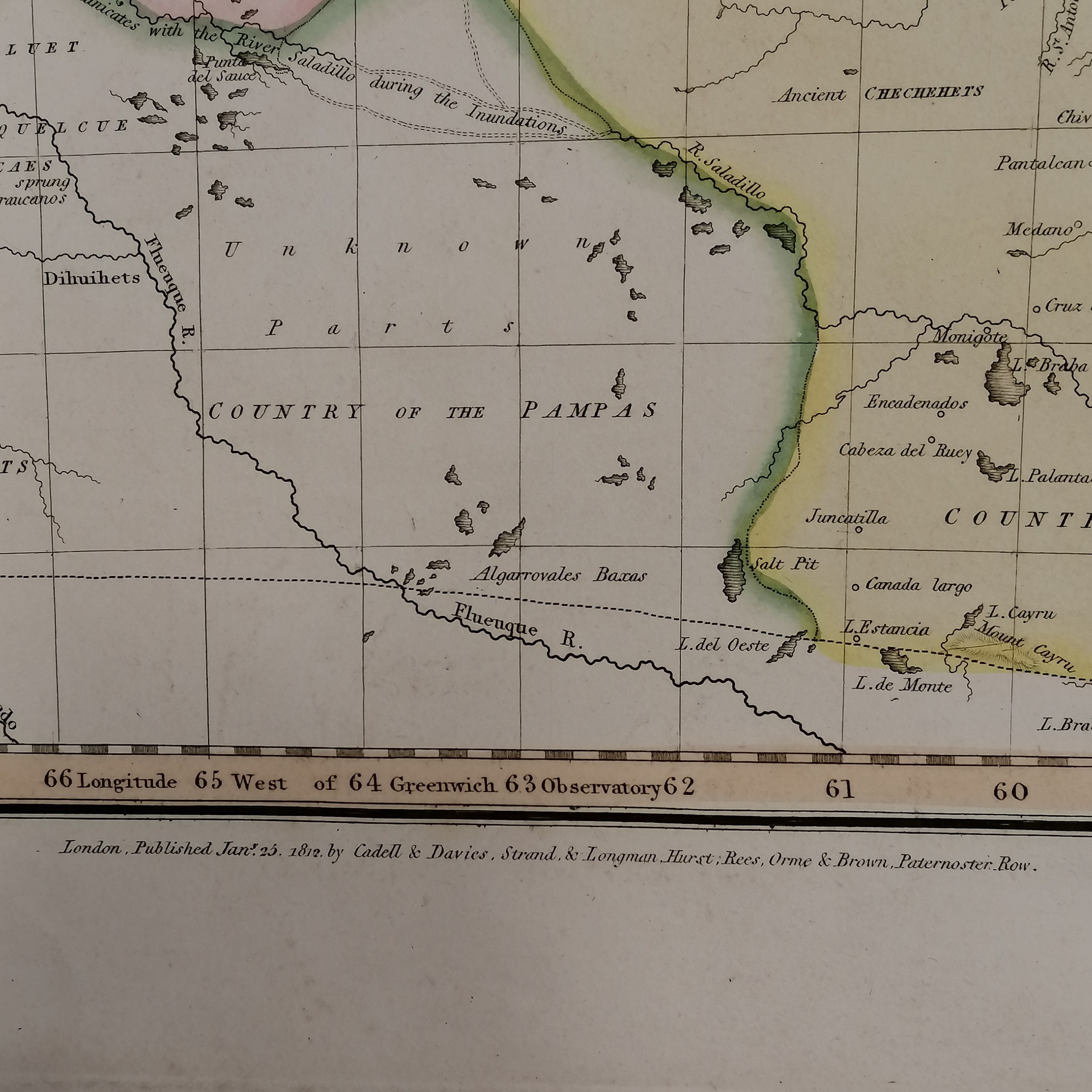 3 x large Pinkertons maps 1812 La Plata, 1810 Peru & 1809 Chili (Chile) - 84cm x 55cm - Image 5 of 6