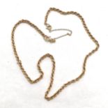 9ct hallmarked gold 46cm (inc extension) rope chain - 5g - SOLD ON BEHALF OF THE NEW BREAST CANCER