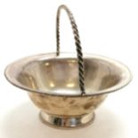 Silver basket with rope twist detail by Rodney Clive Pettit - 12cm diameter & 164g Condition