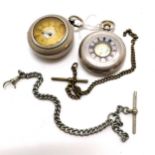 2 antique silver cased gentleman's pocket watches, half hunter 4.8cm diameter by Sharman D. Neil Ltd