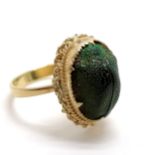 Antique 18ct gold scarab beetle ring (has dedication dating to 1891) - size P & total weight 3.3g