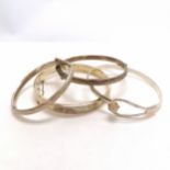 4 x silver bangles - 37.6g Condition report2 smallest have dents