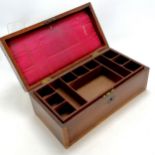 Antique mahogany jewellery box with inner tray - 38cm x 19cm x 15cm high Condition reportlosses to