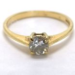 18ct hallmarked gold diamond solitaire ring - size N½ & 2.2g total weight ~ the diamond is approx