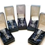5 boxed Caithness 12 days of Christmas boxed goblets 18.5cm high 1975-1979 (with certificates)