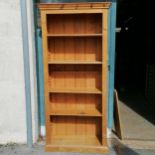 Tall shelf unit with adjustable pine shelves. 200cm high x 94cm wide x 38cm deep