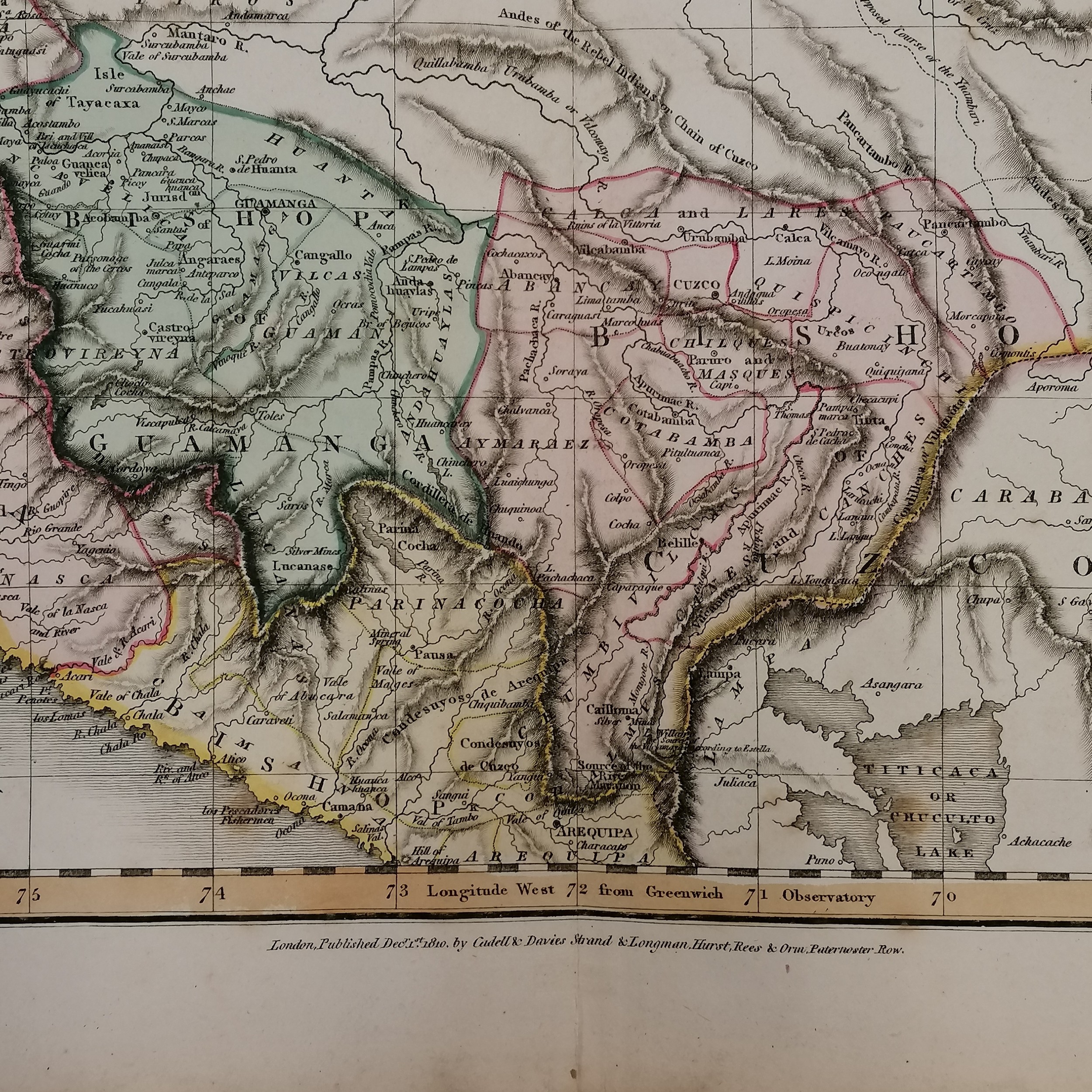 3 x large Pinkertons maps 1812 La Plata, 1810 Peru & 1809 Chili (Chile) - 84cm x 55cm - Image 3 of 6